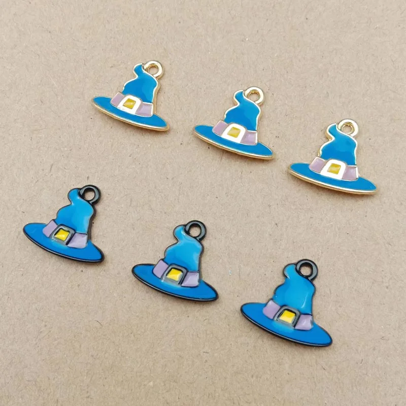 

10 Pcs DIY Halloween Series Enamel Drop Earrings Necklace Keychain Handmade Pirate Ghost Skull Alloy Jewelry Accessories