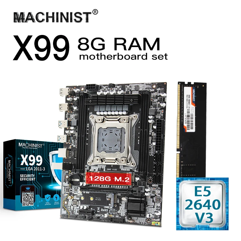 Комплект материнской платы X99 с процессором Intel Xeon E5 2640 V3 LGA 2011 3 8 Гб DDR4 память ECC REG