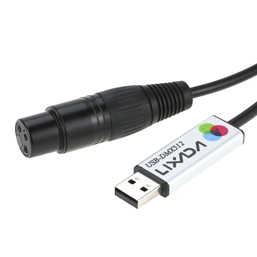 Адаптер интерфейса Lixada USB к DMX светодиодный DMX512 Контроллер освещения для ПК |