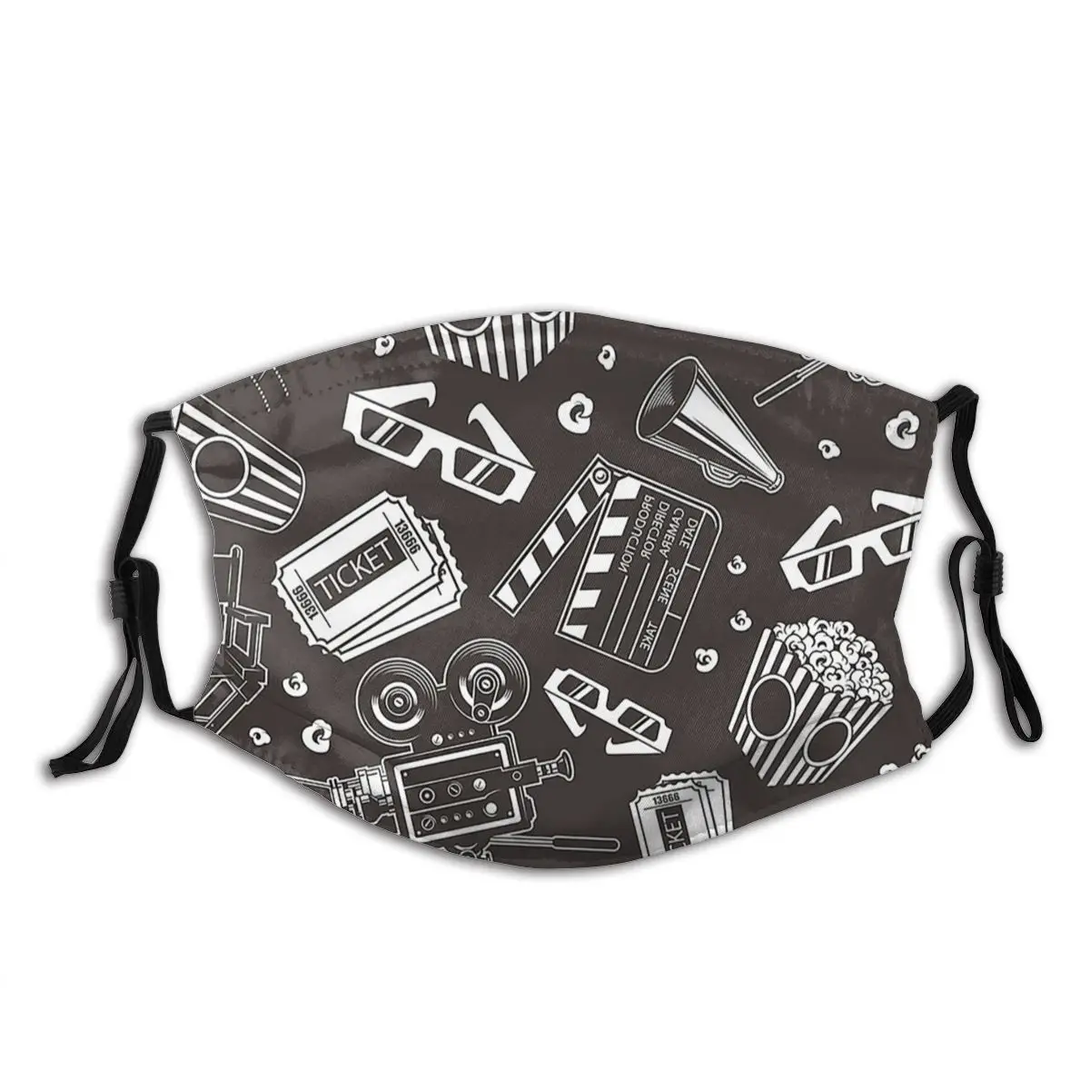 

Cinema Photographer Non Disposable Printed Mouth Face Mask Anti Haze Dustproof with Filters Winter Protection Cover Muffle