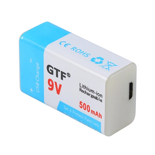1PC 500MAH USB зарядка 9 в 500 мАч литий-ионная батарея USB перезаряжаемая батарея 9 В литиевая для мультиметра микрофона игрушка дистанционное управление KTV использование - Цвет: 1PC 500MAH
