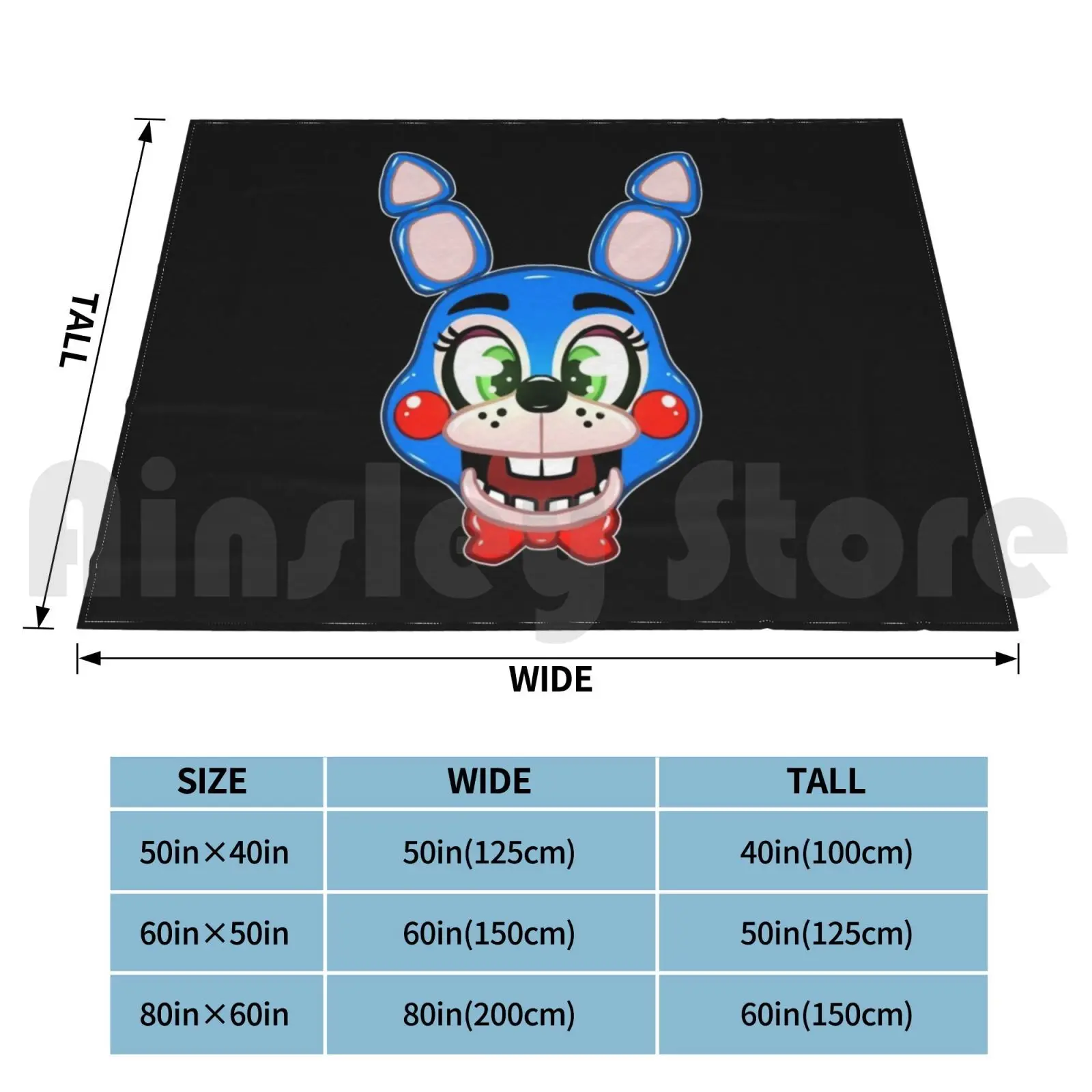 Одеяло для диван-кровати путешествий Fnaf Five Nights At Toy Bonnie