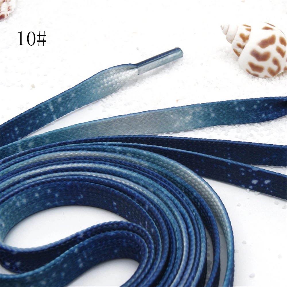 

1pcs Flat Shoelaces Colour Shoe Laces Casual Canvas Shoes Colorful Print Gradient Shoelace Fit All Shoes