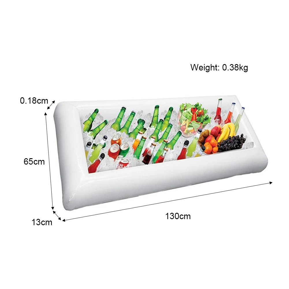 

Inflatable service bar salad ice plate food drink container barbecue picnic pool party supplies buffet Luau cooler with drain pl