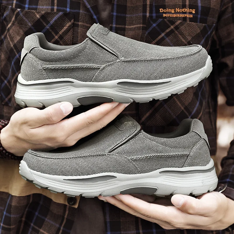 

Men's Casual Canvas Shoes Work Shoes Wearproof Slip on Shoes Summer Ultraligeras Walking Shoes Fashion Leisure Large Size 39-48