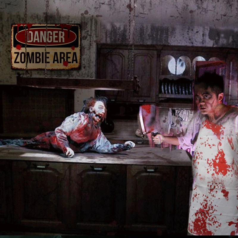 Наклейки с предупредительными знаками на Хэллоуин самоклеящиеся настенные