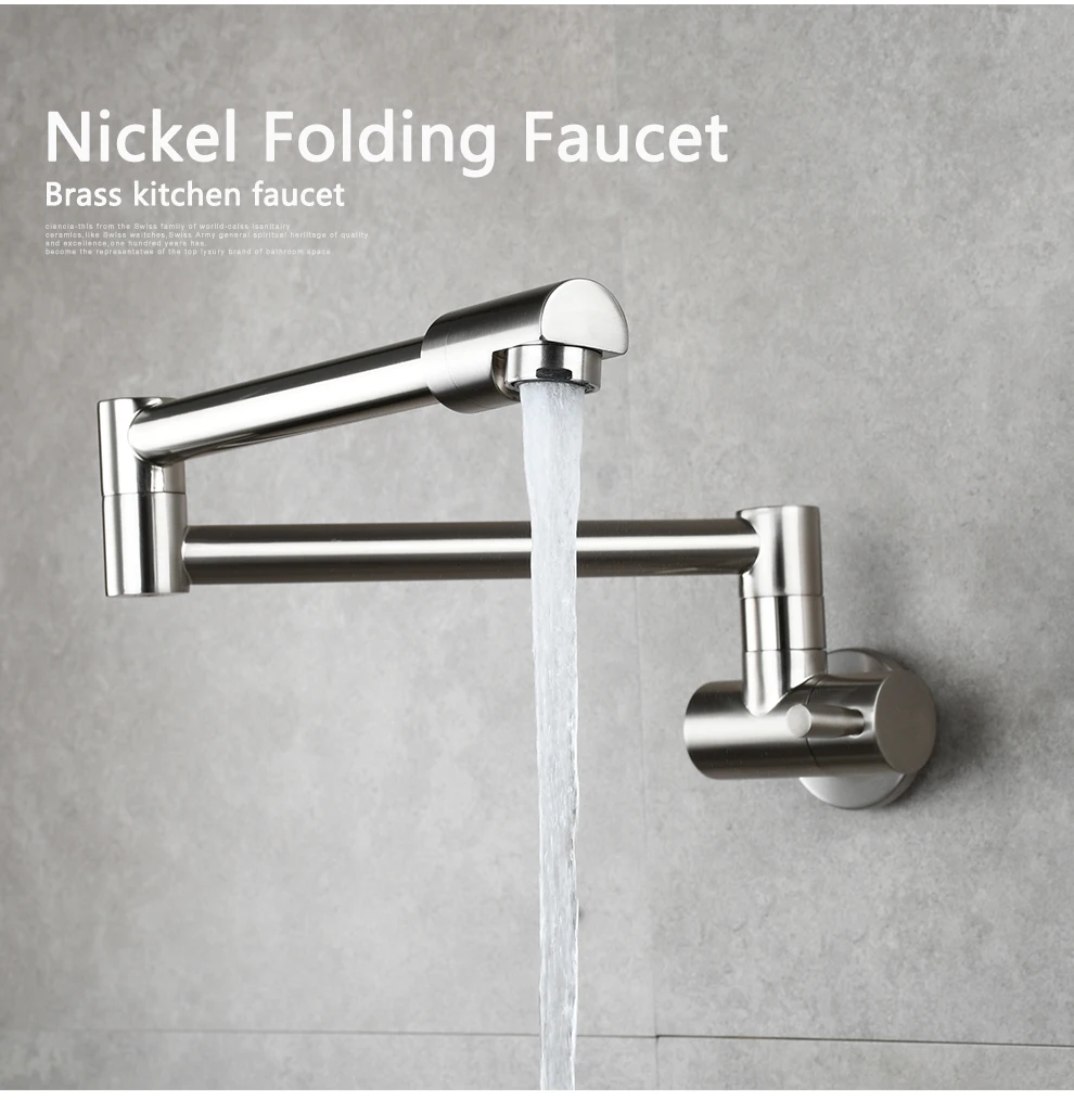 

Copper chrome plated single cold kitchen faucet universal rotary kitchen faucet extension folding faucet