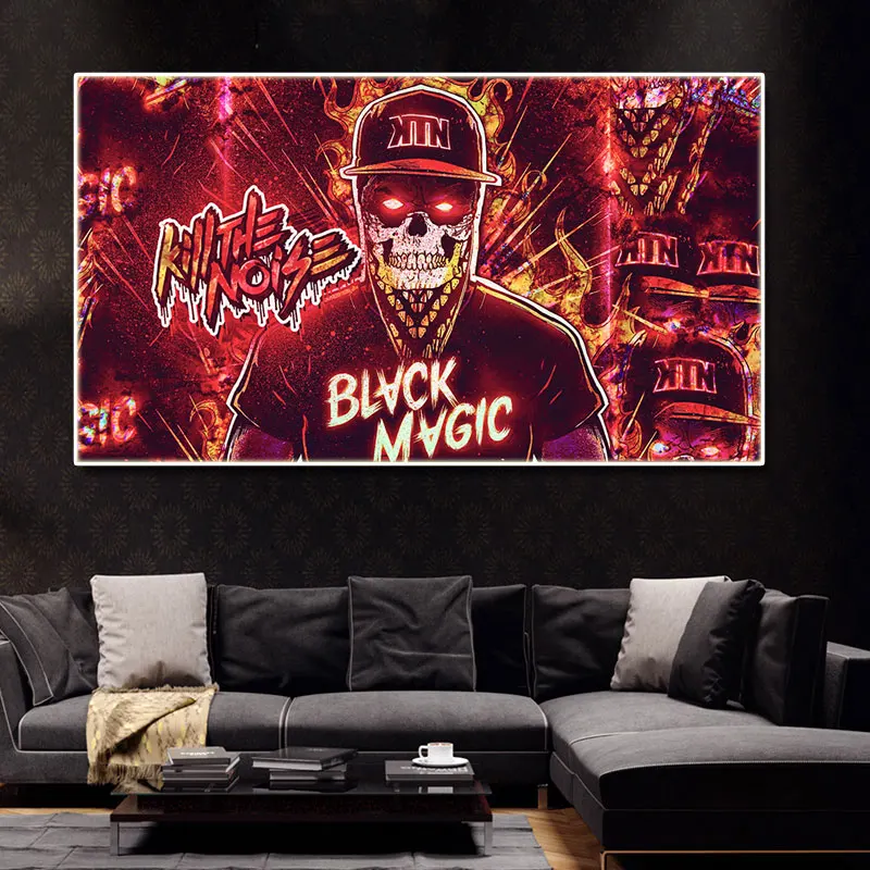 

Anime Game Poster Wall Art Design Picture Red Flame Skull with Hat Canvas Painting on The Wall Living Room Aisle Decoration