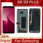 Оригинальный AMOLED ЖК-дисплей для Samsung Galaxy S8 G950 G950F LCD S8 Plus G955 G955F дисплеи сенсорный экран дигитайзер в сборе с пятнами