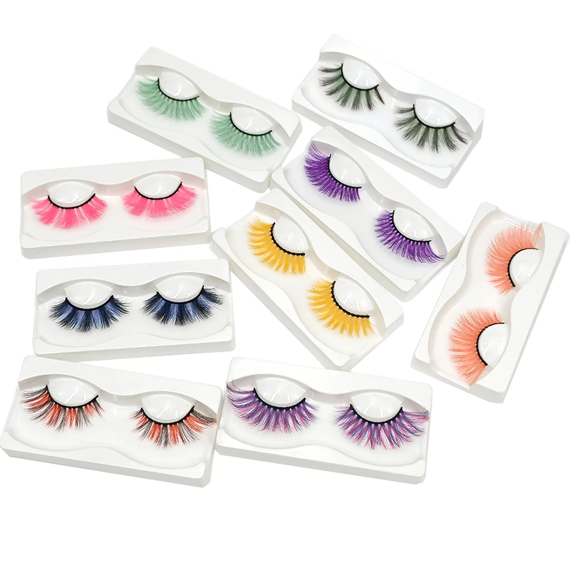 OKAYLASH 1 пара новые модные накладные 3D цветные ресницы косметические аксессуары