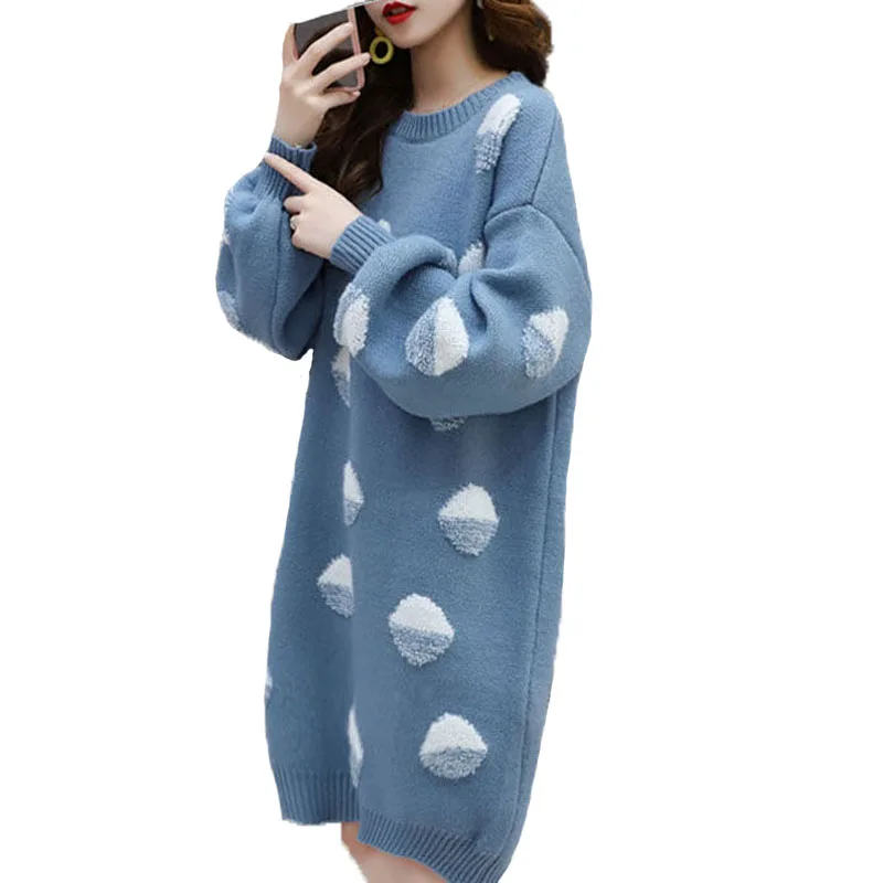 

Женский зимний свитер большого размера, новый топ, женские свитера средней длины, Корейская версия, свободный Универсальный студенческий с...