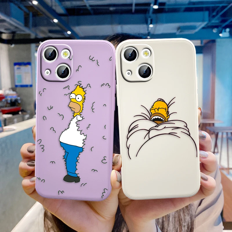 

Cartoon Funny The Simpsons For Apple iPhone 13 12 Mini 11 Pro XS MAX XR X 8 7 6S SE Plus Liquid Silicone Soft Cover Phone Case