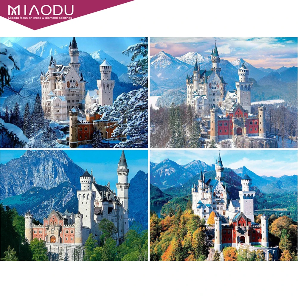 

5D DIY Diamond Embroidery Castle Full Drill Square Mosaic Art Diamond Painting Landscape Cross Stitch Kits Needlework