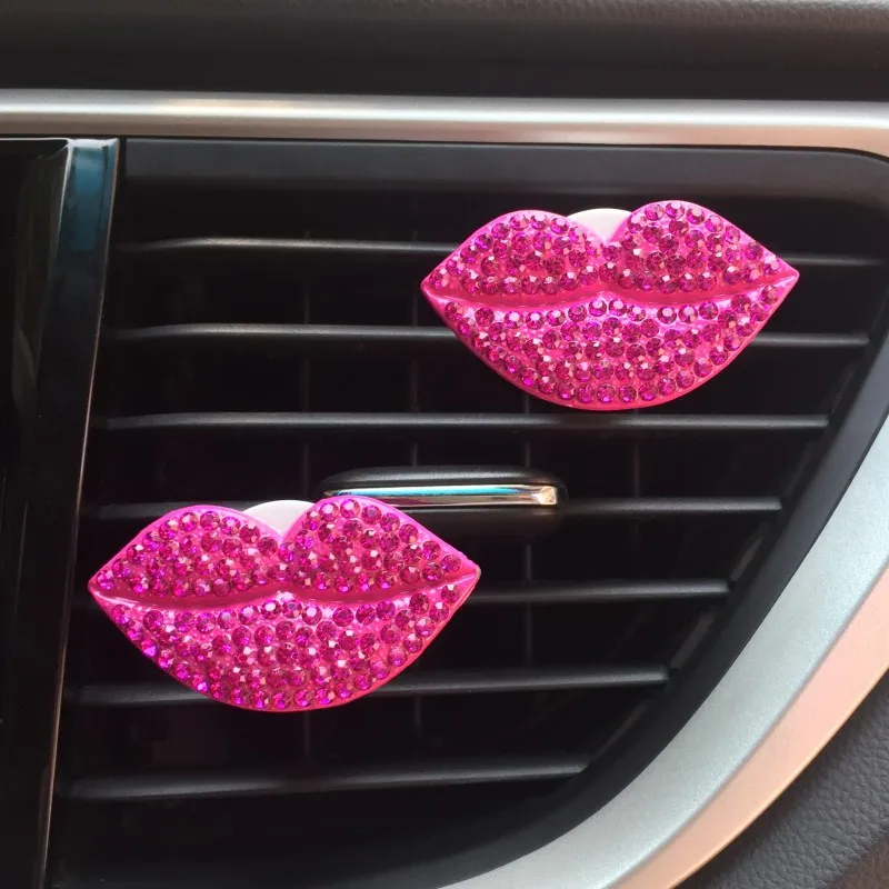 

Diamond Perfume Lip Decoration Car Air Outlet Clip Air Freshener Car Interior Car Aroma Diffuser Auto Parts Pink Car Car Decor