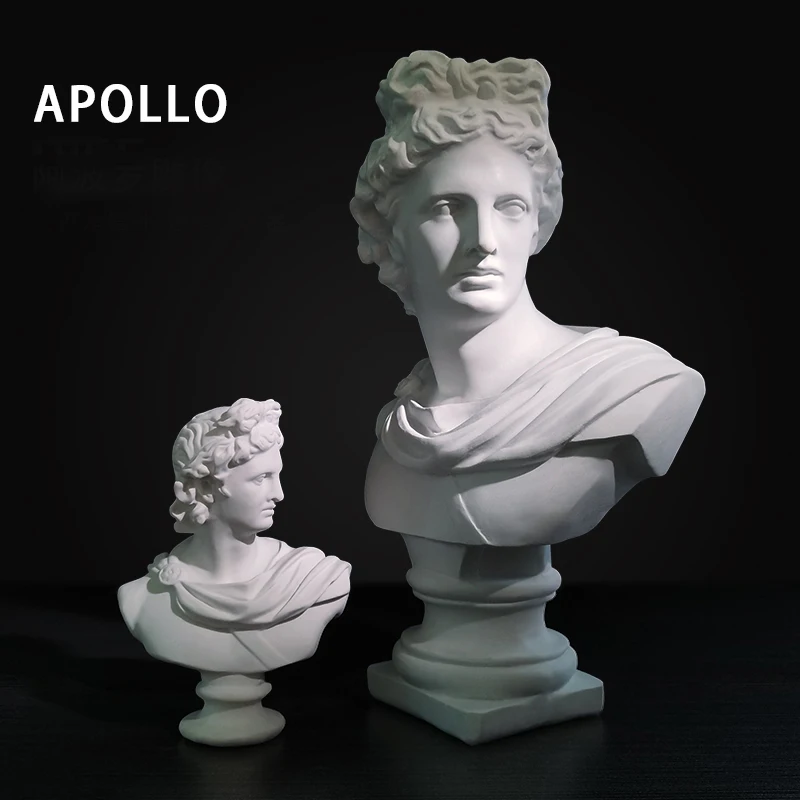 

European White Apollo Art Resin Statue Ornaments Model Room Store Sculpture Crafts Home Livingroom Desktop Figurines Decoration