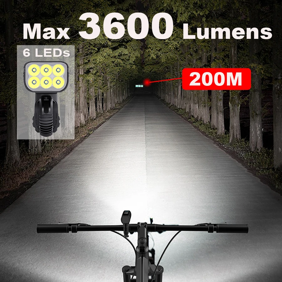 newboler bike light 3600 lumens usb chargeable aluminum mtb bicycle light set 5200mah with power bank headlight bike accessories free global shipping