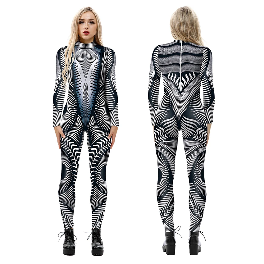 Женский костюм робота боди для вечеринки на Хэллоуин женщин колготки