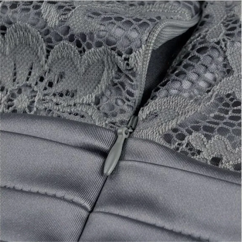 Женское кружевное платье серого цвета S 3XL размера плюс весна осень 2020 Новые