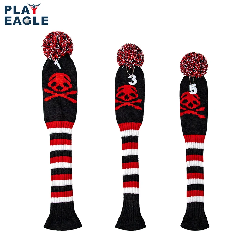 

New Pom Pom Knitted Golf Club Head Covers For Woods Driver Fairway With Number Tag 1 3 5 Wool