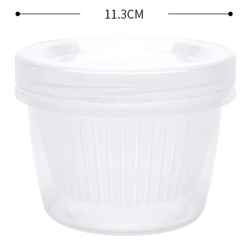 

4PCS Creative Circular Drain Sealed Box Refrigerator Food Preservation Box Refrigerator Debris Box Kitchen Storage Box