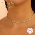 Цепочка до ключицы из циркония BOAKO, ожерелье из стерлингового серебра 925 пробы для женщин, ювелирные изделия 2020, чокер, ожерелье, украшения для девочек