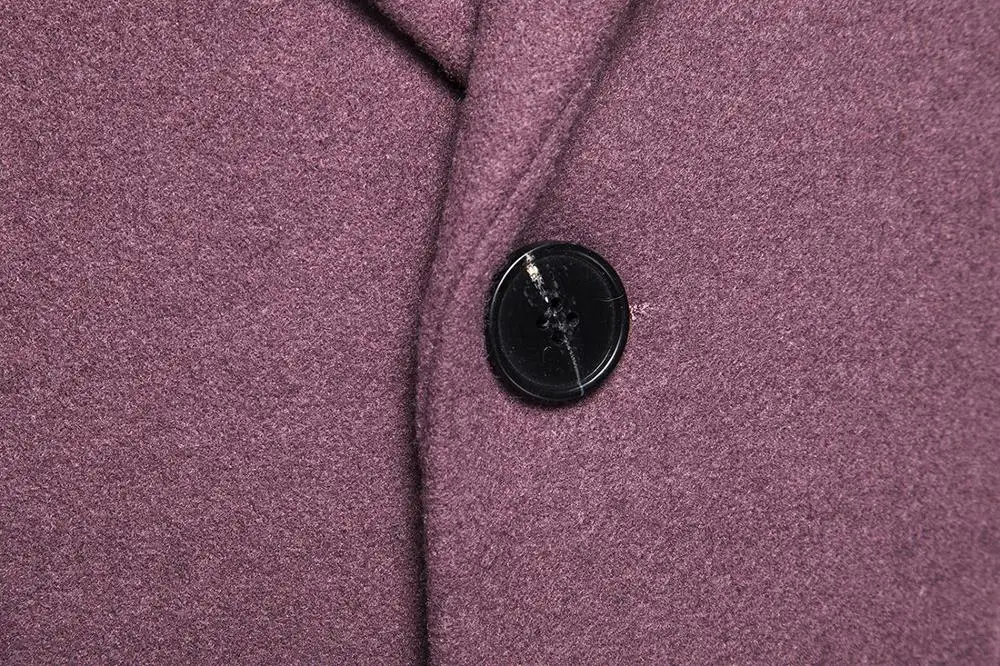 Мужское зимнее шерстяное пальто новое модное однотонное теплое плотное