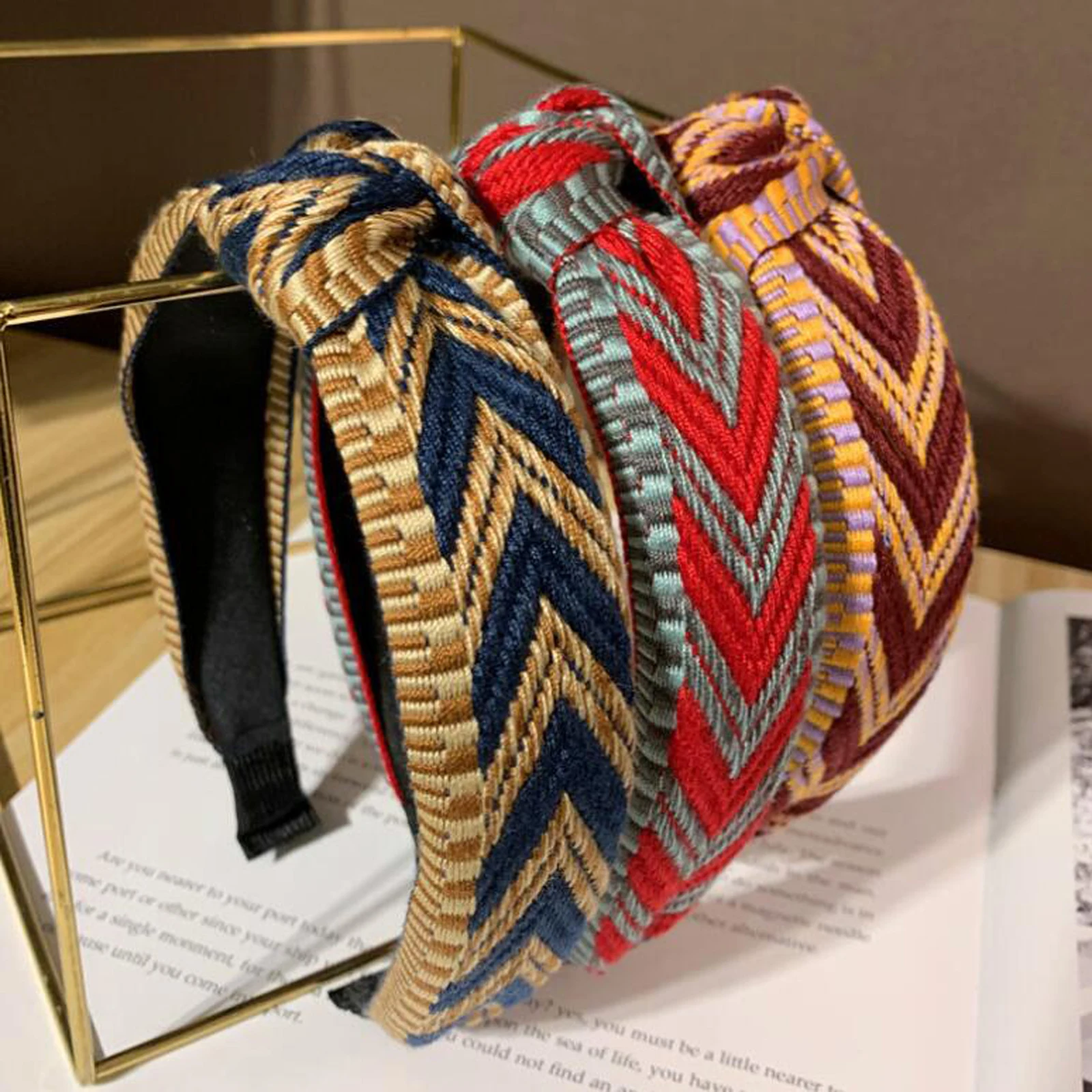 

New Fashion Bohemia Headband Wide Side Turban Center Knot Hair Accessories Women Weave Hair Hoop