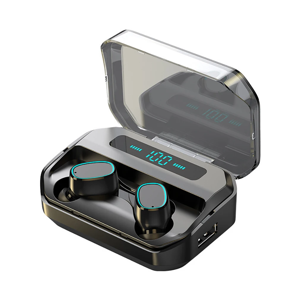 

TWS Bluetooth 5.0 Earphones 1500mAh Charging Box Wireless Headphone Stereo Sports Waterproof Earbuds Headsets With Microphone