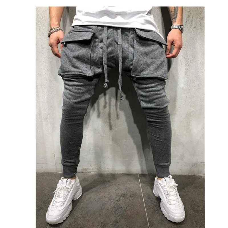 Мужские для тренажерного зала бега спортивные штаны повседневные Зауженные