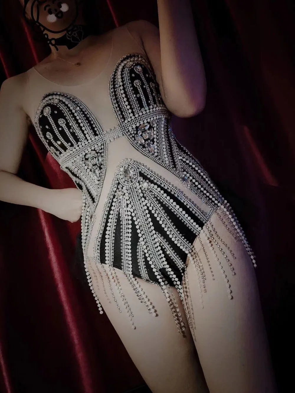 Новые женские блестящие стразы бисер боди черные пикантные эластичные колготки