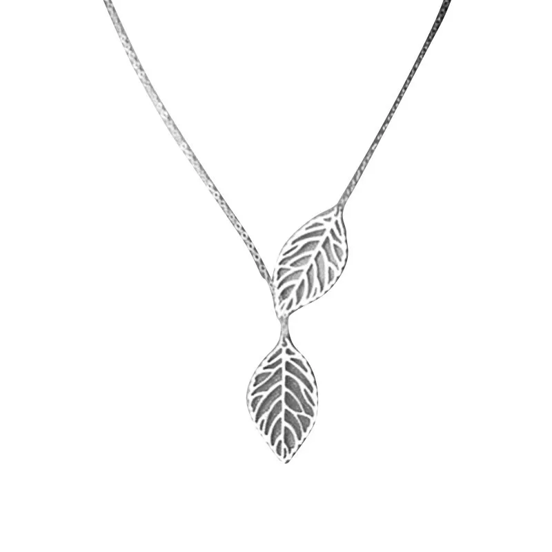 1 шт. женское ожерелье для девушек простое металлическое с двойным листком колье