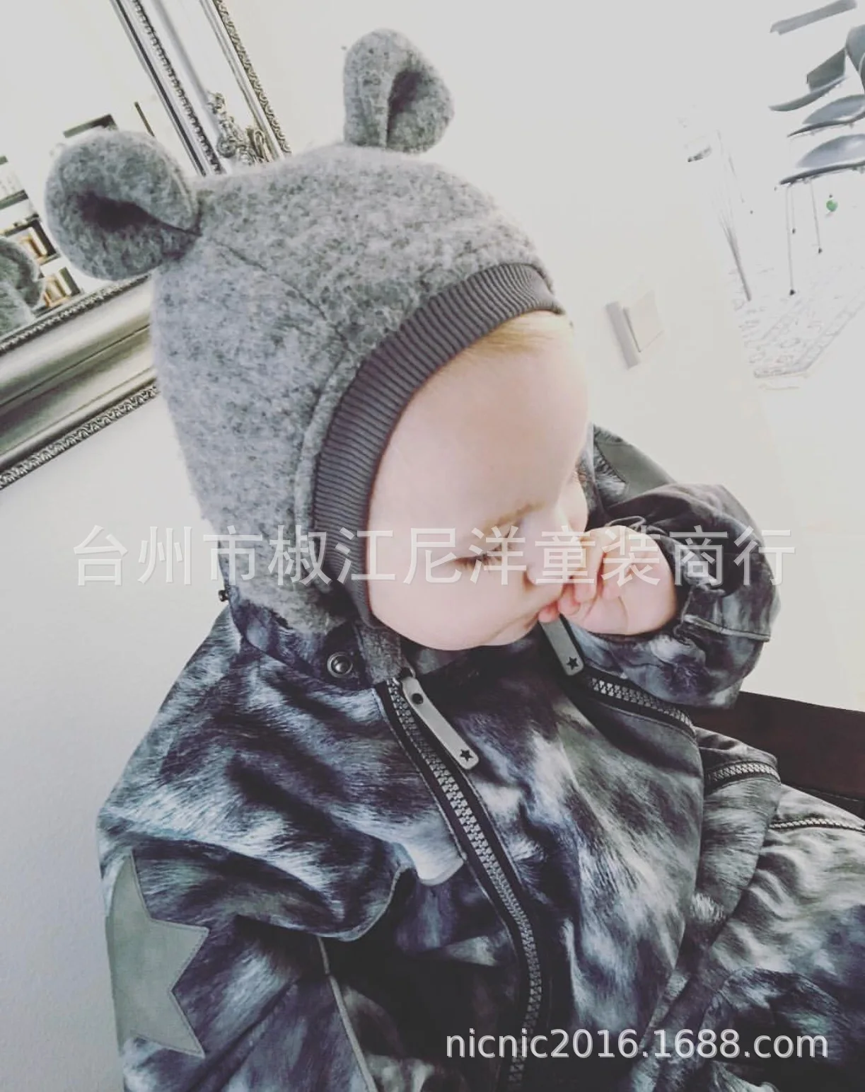 grey wool small ears Одежда для маленьких девочек; детская шапка; аксессуары для волос; Детские шапки с рисунком оленя; шерстяные шапки; рождественские подарки - Цвет: grey wool small ears