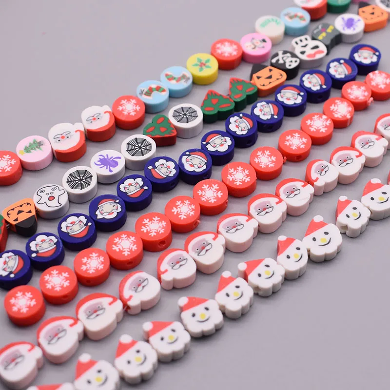

10mm DIY Jewelry Findings Clay Beads Christmas Halloween Beads Polymer Clay Beads For Jewelry Making DIY Bracelet Necklace