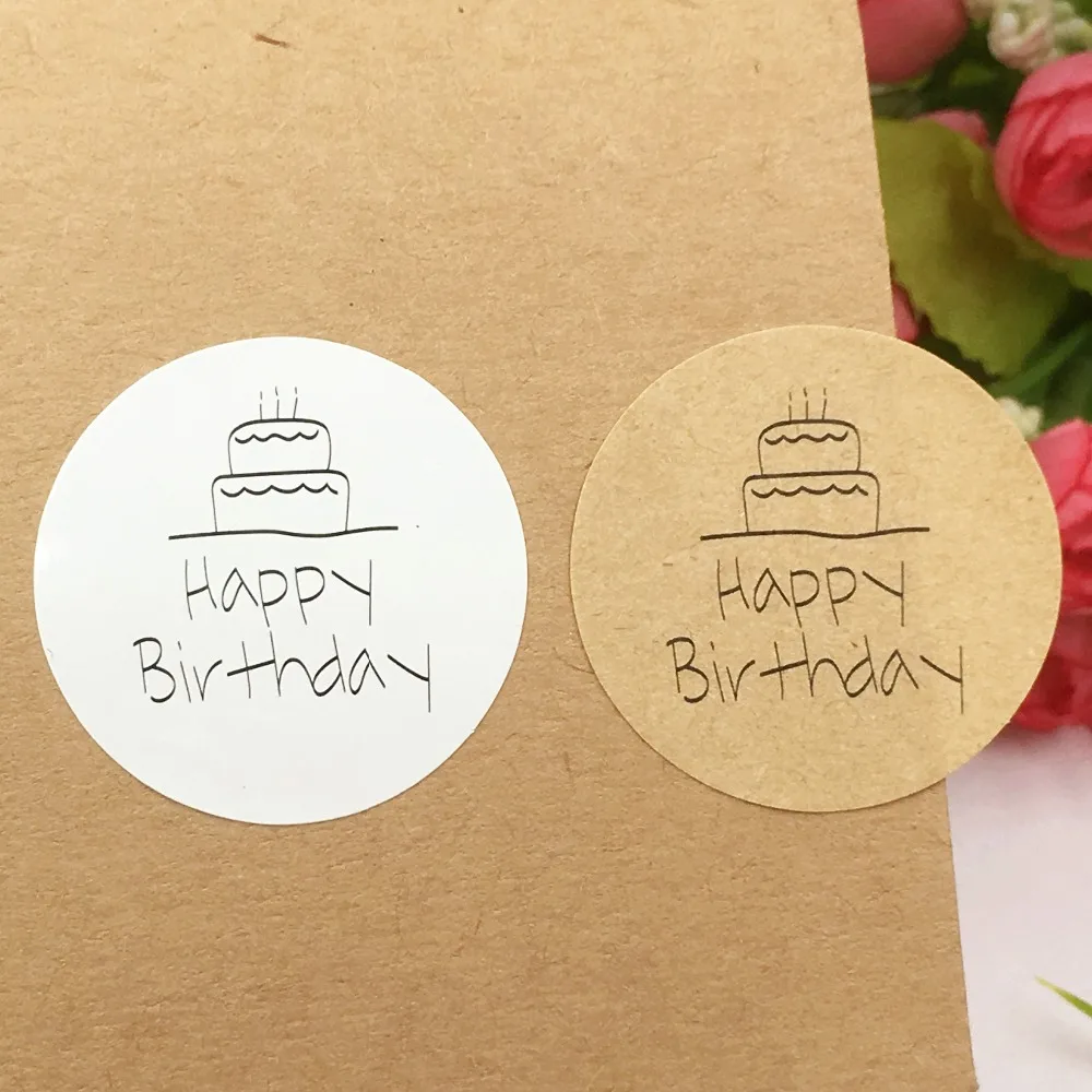 500 шт./лот милые детские наклейки сделай сам на день рождения из крафт-бумаги с