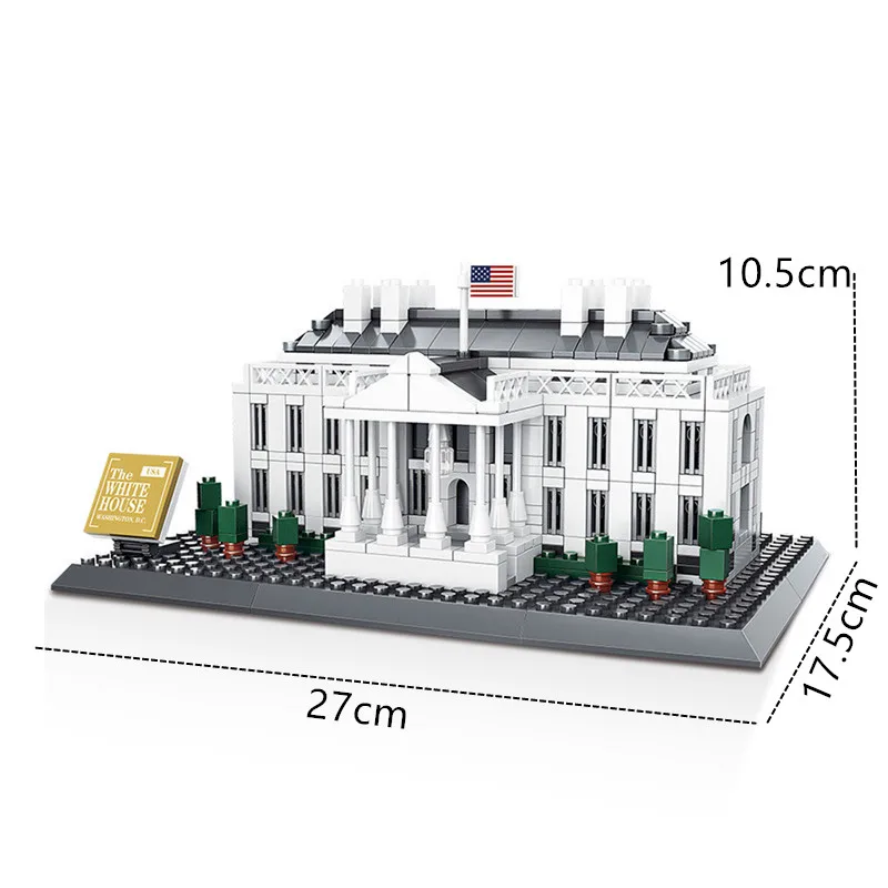 

wange 771 Pcs Architecture Series United States White House Building Blocks Sets Bricks Classic City Skyline Model Kids Toys