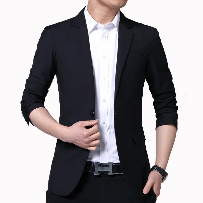 

2020 Men's Autumn Solid Color Suit Youth Professional Slim Business Casual blazers