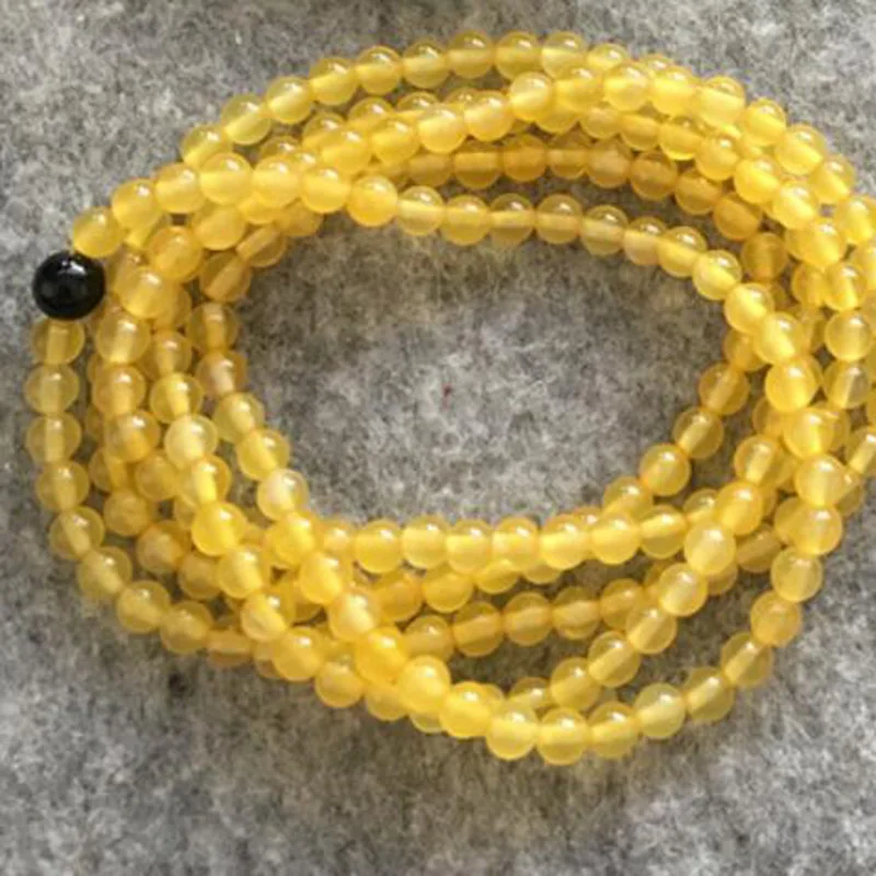 Женский браслет из натурального агата черный и желтый разноцветный для