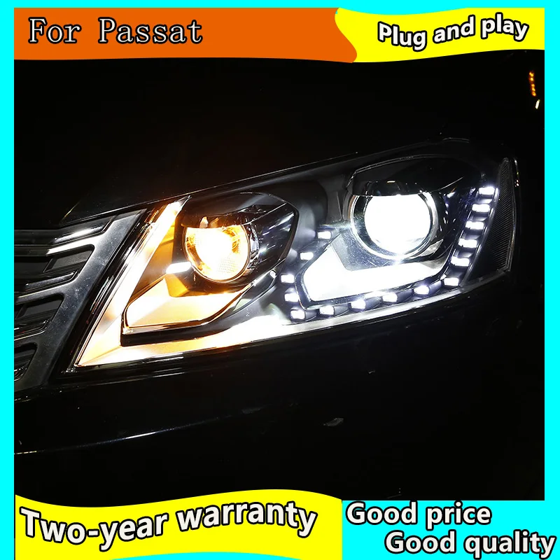 Автомобильный Стайлинг для VW EUR Passat B7 фары 2012 2016 светодиодный Bi Xenon объектив DRL HID