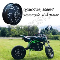 QSMOTOR 12inch 3000W 72V 90kph Hub Motor with QSKLS7230H controller and kits for Electric Motorbike