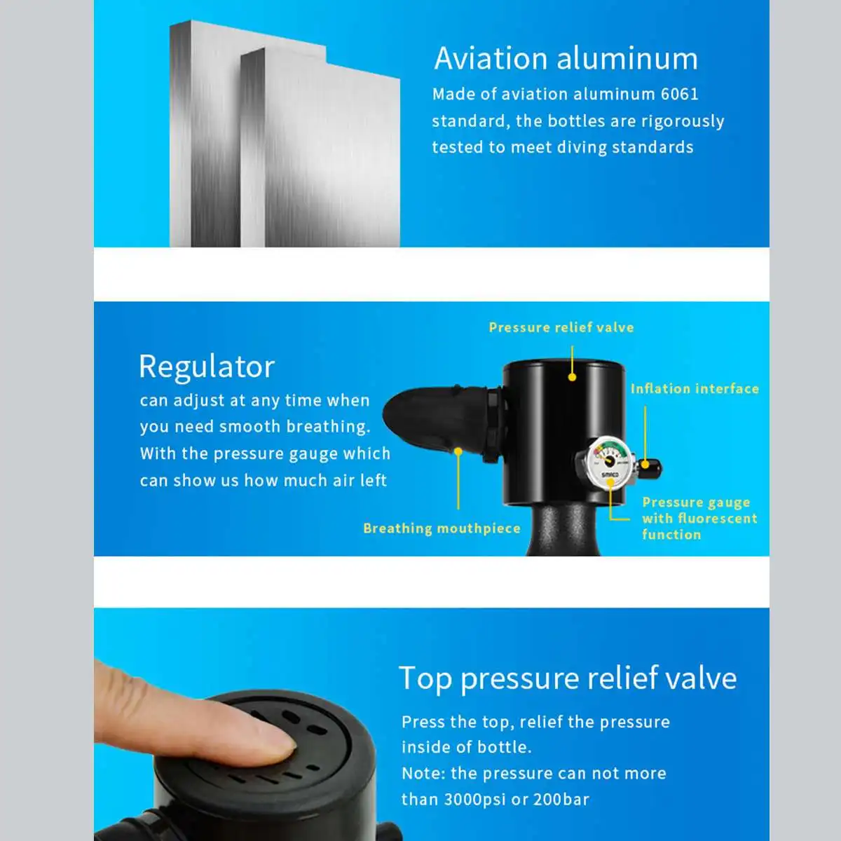 

0.5L Portable Mini Scuba Oxygen Cylinder Air Tanks Diving Equipment For Snorkeling Underwater Breathing Pump Bag Unisex