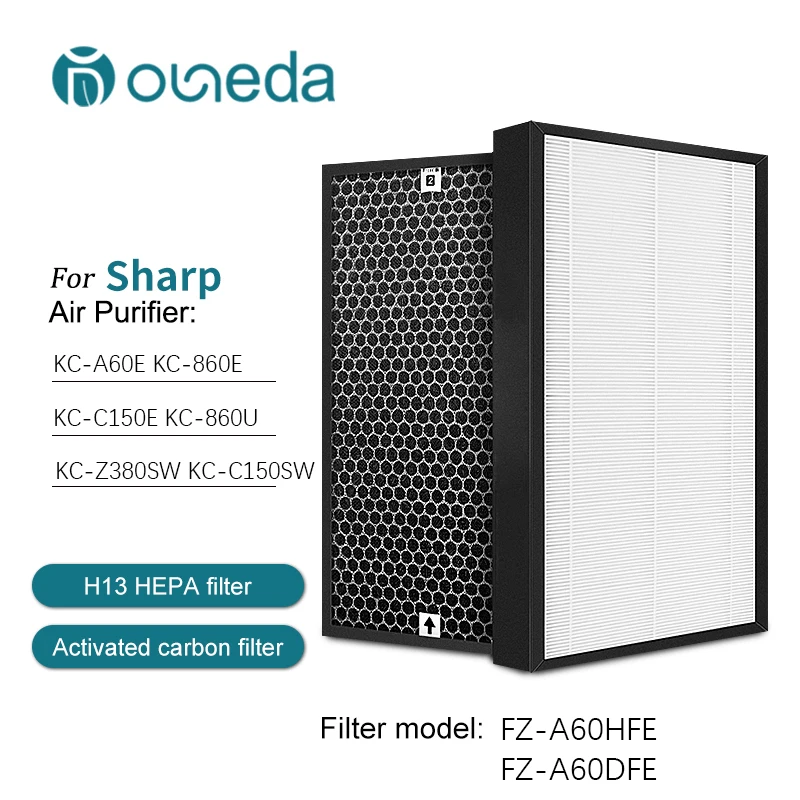 

Air Purifier HEPA Filter FZ-A60HFE FZ-A60DFE For Sharp KC-A60E KC-860E KC-860U Filter Activated Carbon Air Filter Home Room