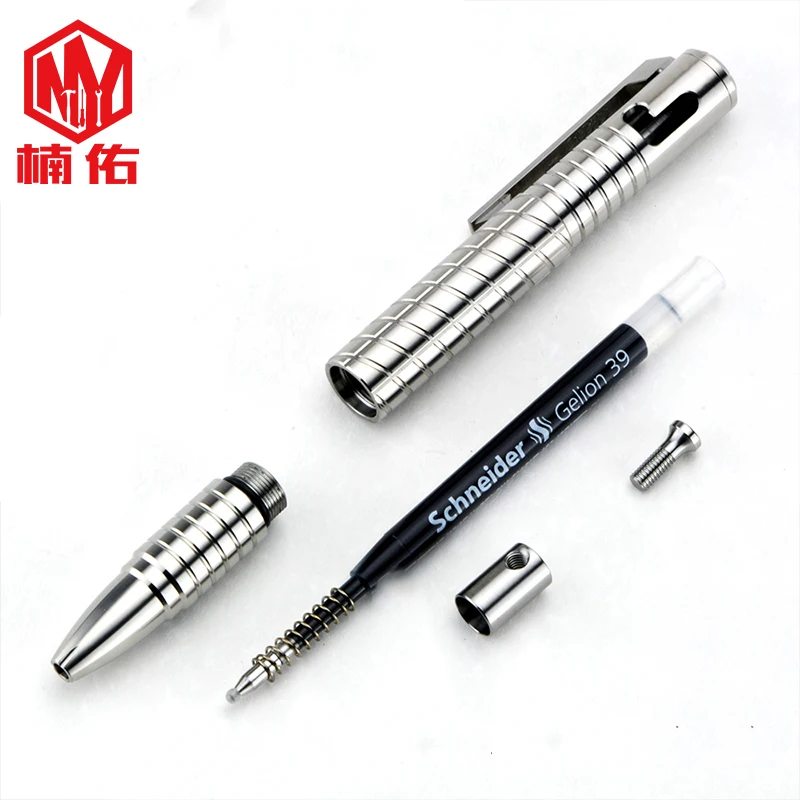 Murah 2 In 1 Pena Taktis Aloi Titanium Pena Pertahanan Diri Perlengkapan Pertahanan Diri Pena Baut EDC Portabel Pendek Taktis MINI