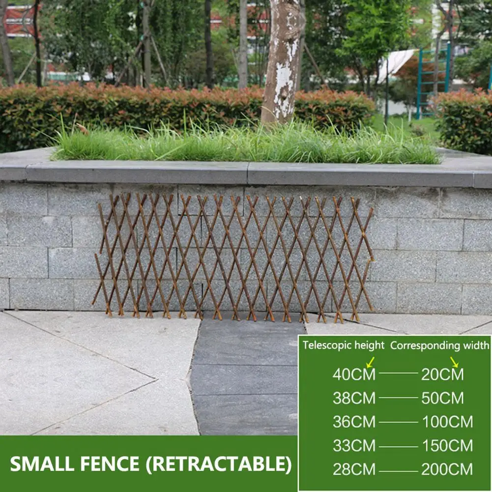 

50cm Wooden Fence Retractable Plant Climbing Fence Trellis Flower Stand Pet Safety Fence For Patio Garden Lawn Decoration