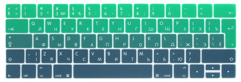 Русская Защитная пленка для клавиатуры ЕС для Macbook Pro 13,3 A1706 A1989 и 15,4 дюймов A1707 A1990 с сенсорной панелью - Цвет: 4