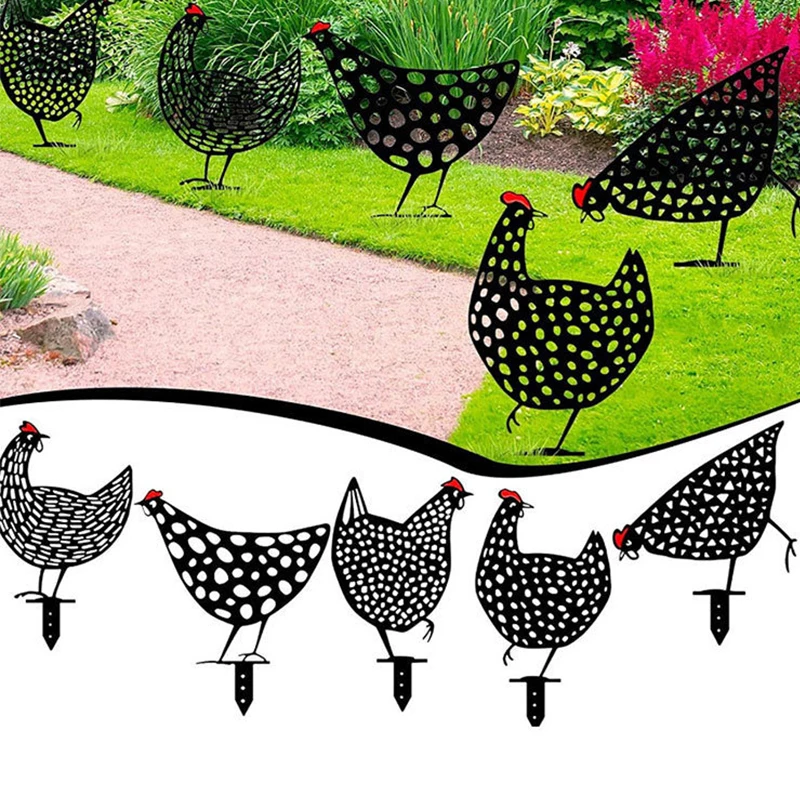 

1PC Gardening Ornaments Chicken Yard Art Acrylic Garden Backyard Lawn Stakes Hen Yard Decor Gift Easter Decoration