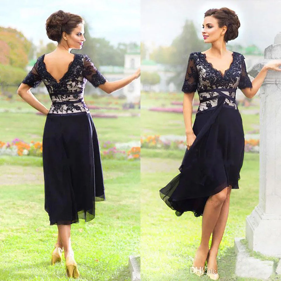 

V-neck lace chiffon evening dress prom evening dress formal dress dress with short sleeve plus size applique line