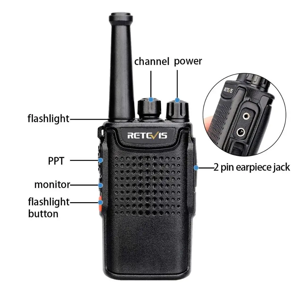 Рация Retevis RT667/RT67 PMR радио 446 VOX Немагнитный динамик 3000 мАч USB зарядка двухсторонняя