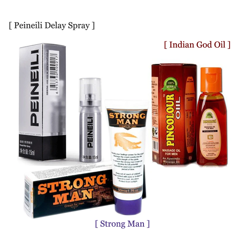 PEINEILI Мужской увеличитель спрея задержки Индийский Бог масло больше член для