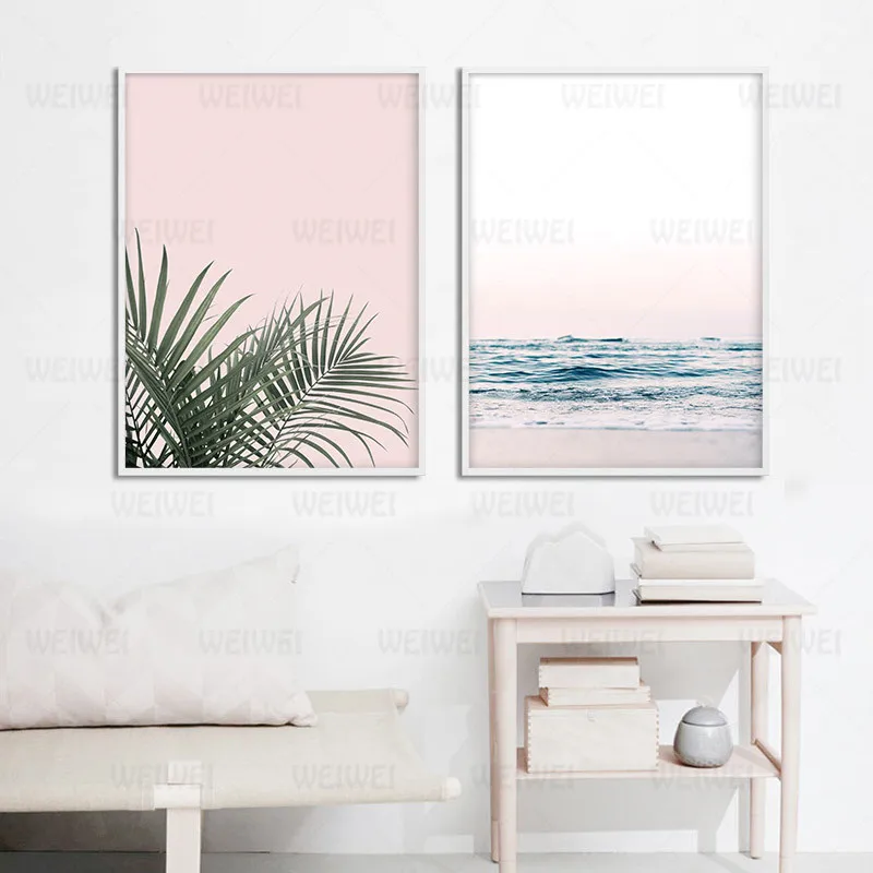 Pineapple Ocean Beach Picture Scandinavian Poster Landscape Wall Art Canvas Print Painting Nordic Style Modern Living Room Decor | Дом и сад