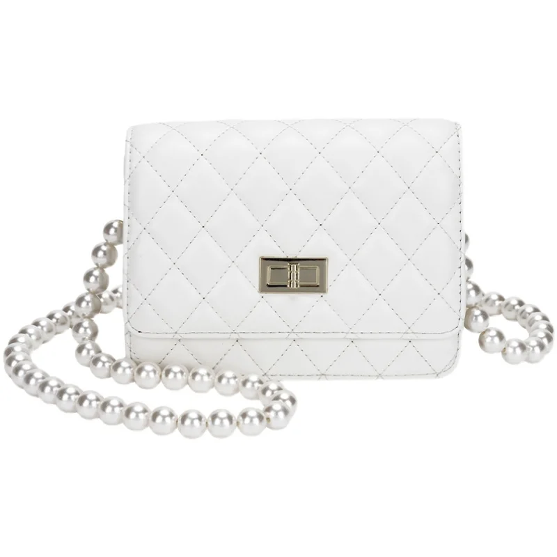 

Japan Capcaity Soft PU Leather Vintage Women Pearls Chain Bag Totes Designers Luxury Women Shoulder Bags Female Top-handle Bags
